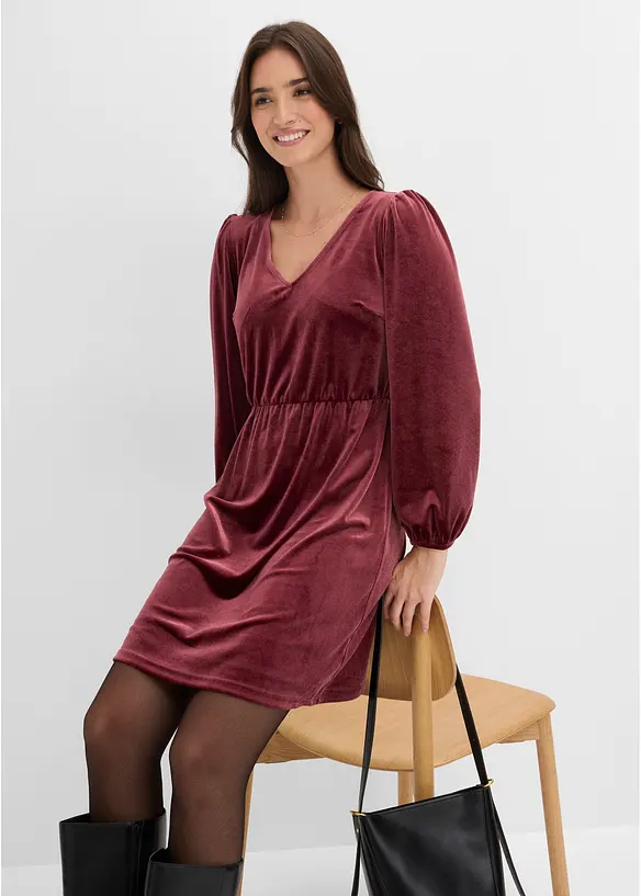 Robe douce en jersey velours, bonprix