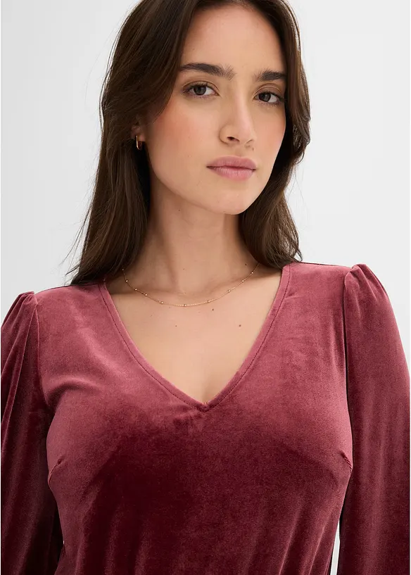 Robe douce en jersey velours, bonprix