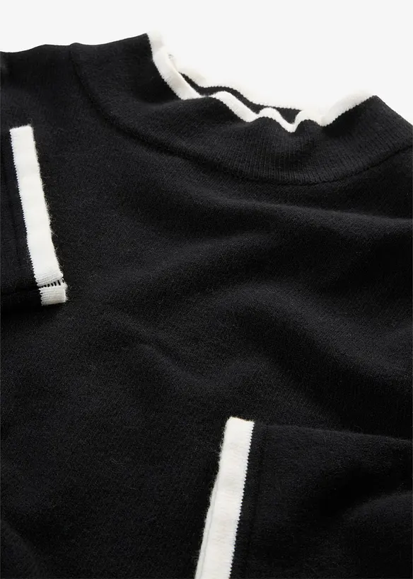 Pull col roul&eacute; en coton m&eacute;lang&eacute;, bonprix