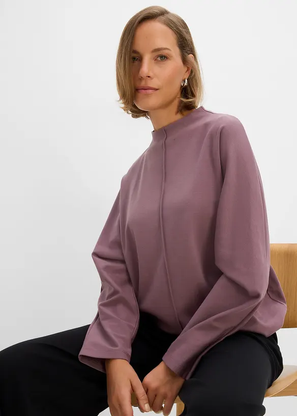 Langarmshirt aus schwerer Bio-Baumwolle, bonprix
