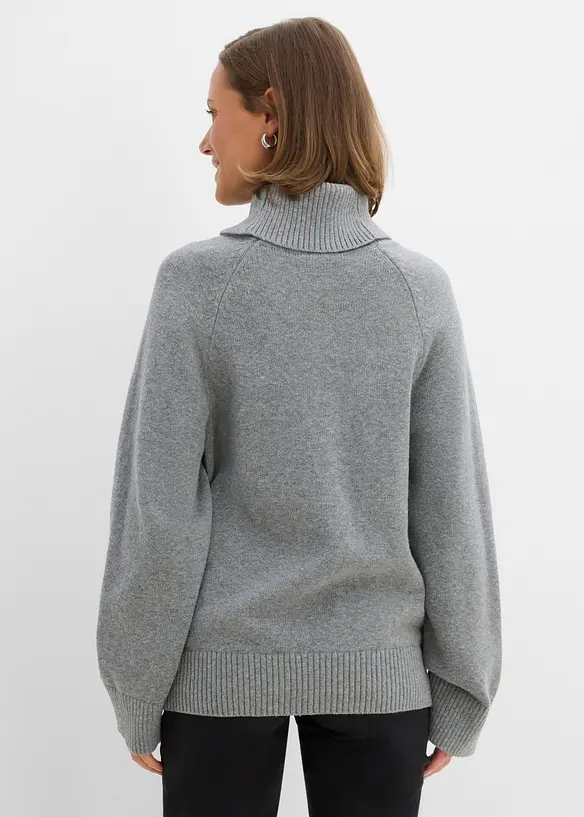 Pull col roul&eacute; &agrave; couture d&eacute;corative, bonprix