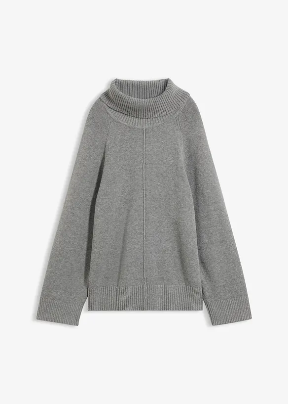 Pull col roul&eacute; &agrave; couture d&eacute;corative, bonprix