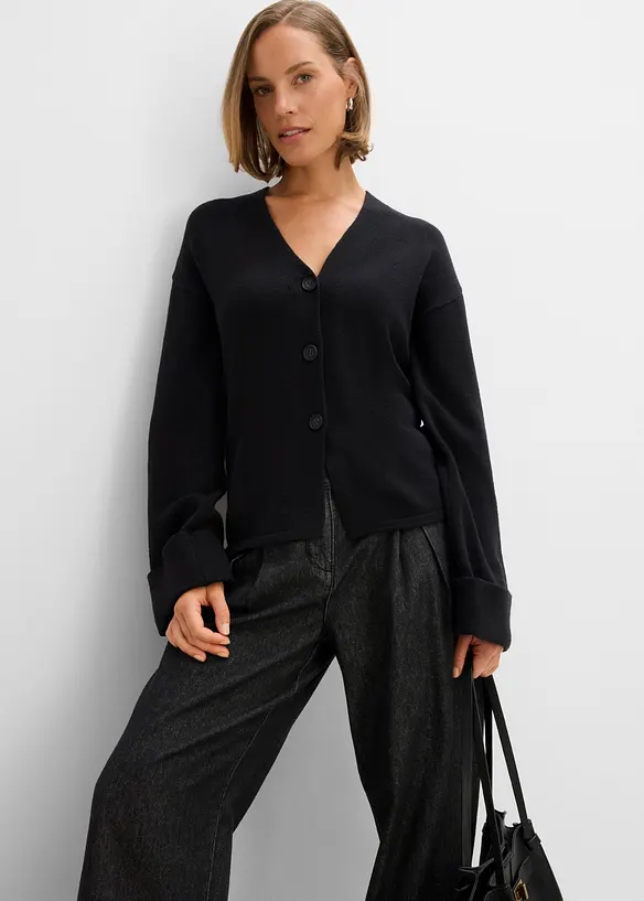 Taillierte Strickjacke aus Viskose-Mix, bonprix