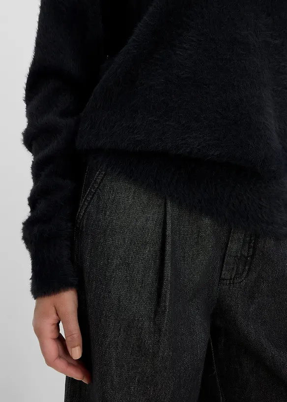 Pullover in Pl&uuml;schoptik mit Viskose, bonprix