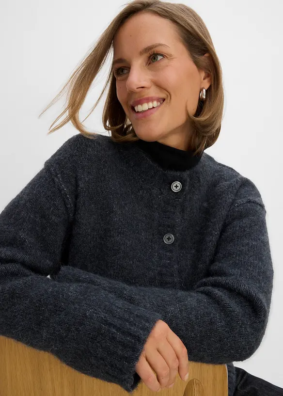 Strickjacke mit Wollanteil, bonprix