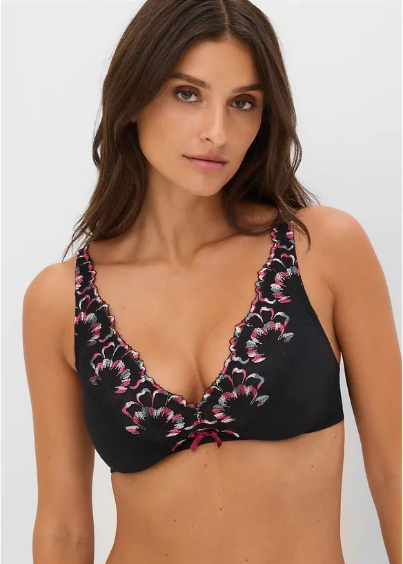 Bralette ohne B&uuml;gel mit zarter Stickerei, bonprix