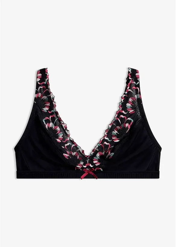 Bralette ohne B&uuml;gel mit zarter Stickerei, bonprix