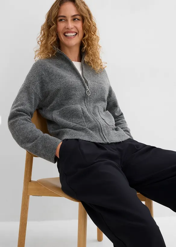 Strickjacke mit Rei&szlig;verschluss, bonprix