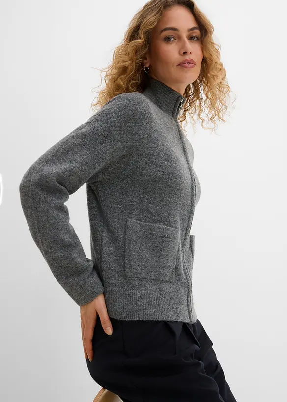 Strickjacke mit Rei&szlig;verschluss, bonprix