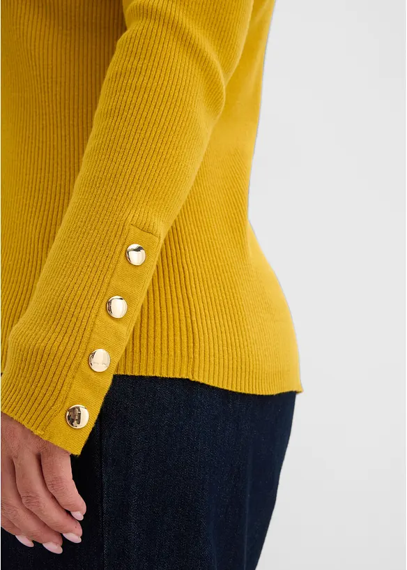 Polo-Pullover mit Viskose Anteil, bonprix