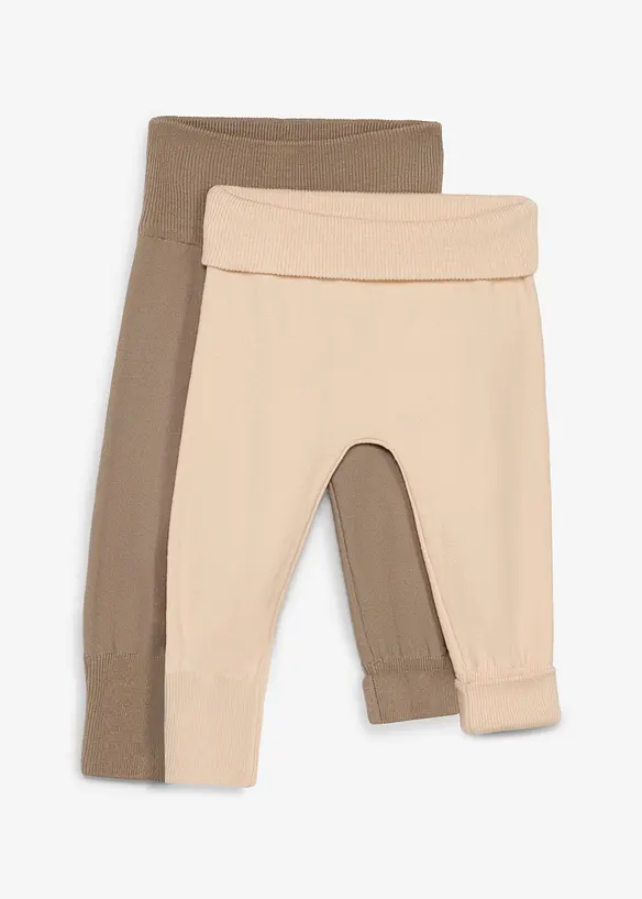 Weiche Strick-Hosen zum Mitwachsen aus Baumwoll-Mix (2er Pack), bonprix