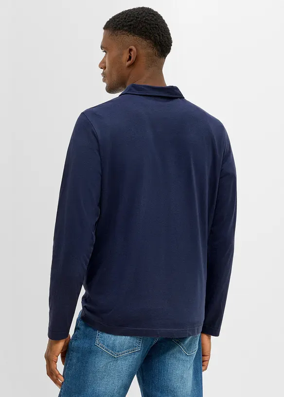 Lot de 2 polos &agrave; manches longues et poche poitrine, bonprix