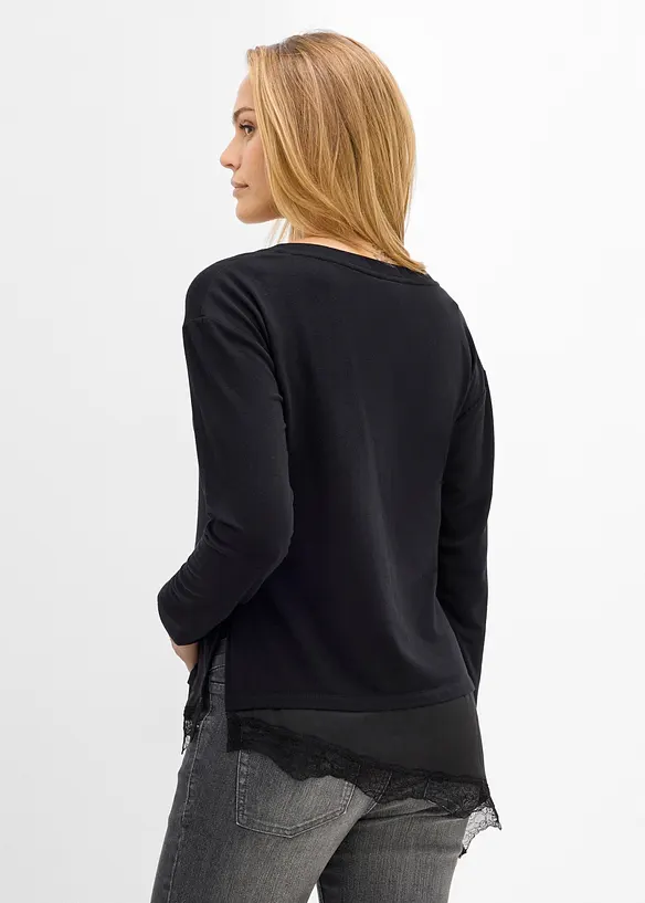 T-shirt de grossesse et d&rsquo;allaitement avec dentelle, bonprix