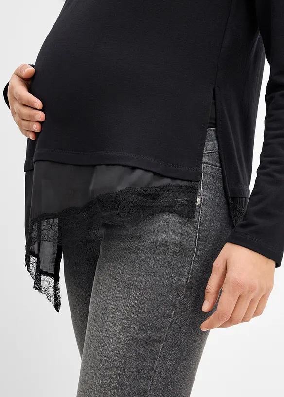 T-shirt de grossesse et d&rsquo;allaitement avec dentelle, bonprix