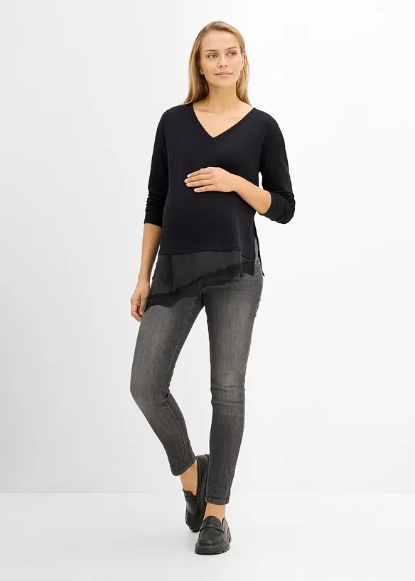 T-shirt de grossesse et d&rsquo;allaitement avec dentelle, bonprix