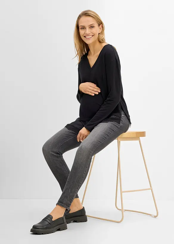 T-shirt de grossesse et d&rsquo;allaitement avec dentelle, bonprix