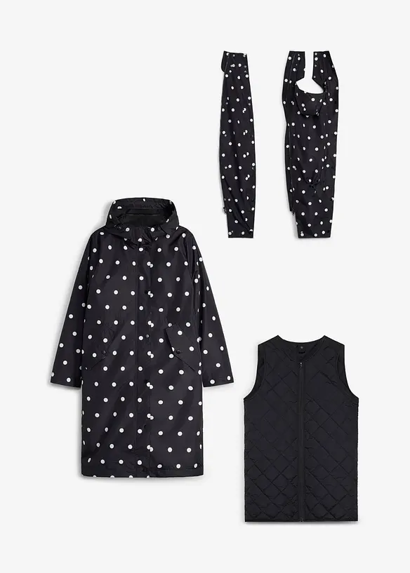 Manteau de grossesse 6en1 imperm&eacute;able avec empi&egrave;cement de portage et gilet matelass&eacute; amovible (ens. 4&nbsp;pces), bonprix
