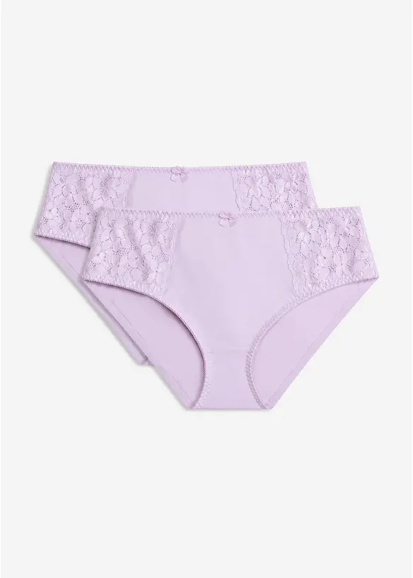 Lot de 2 slips maxi avec dentelle, bonprix
