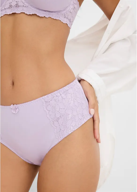 Lot de 2 slips maxi avec dentelle, bonprix