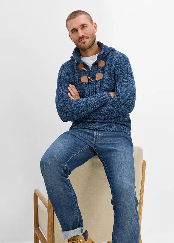 Grobstrick-Kapuzenpullover in Regular Fit, bonprix