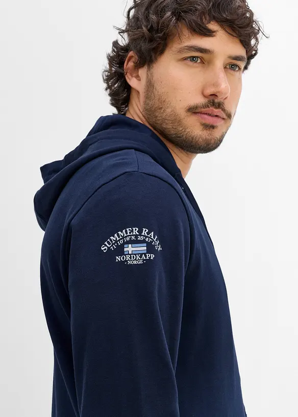 Sweat zipp&eacute; &agrave; capuche, 100% coton, bonprix