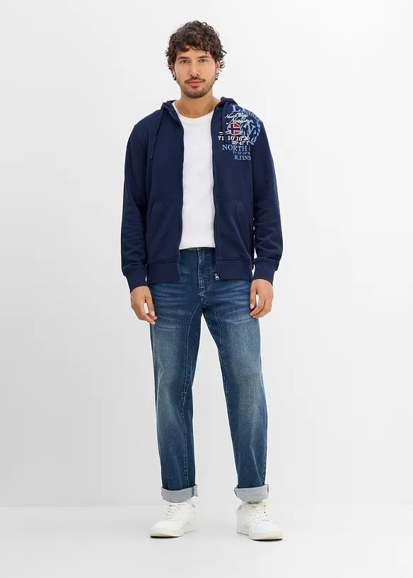 Sweat zipp&eacute; &agrave; capuche, 100% coton, bonprix
