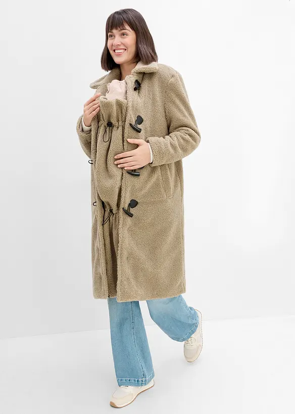 Manteau de grossesse en sherpa avec empi&egrave;cement de portage, bonprix