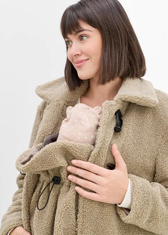 Manteau de grossesse en sherpa avec empi&egrave;cement de portage, bonprix