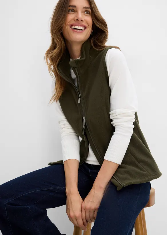 Gilet sans manches en polaire avec poches, bonprix