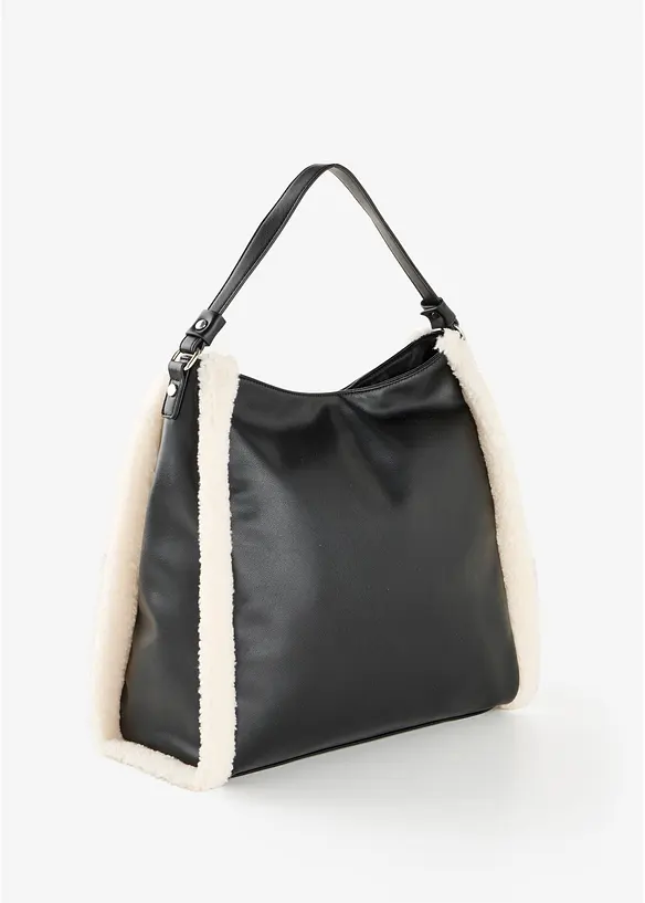 Sac &agrave; main avec d&eacute;tails en sherpa, bonprix