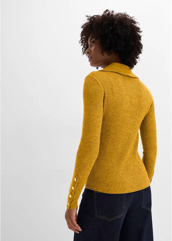 Polo-Pullover mit Viskose Anteil, bonprix
