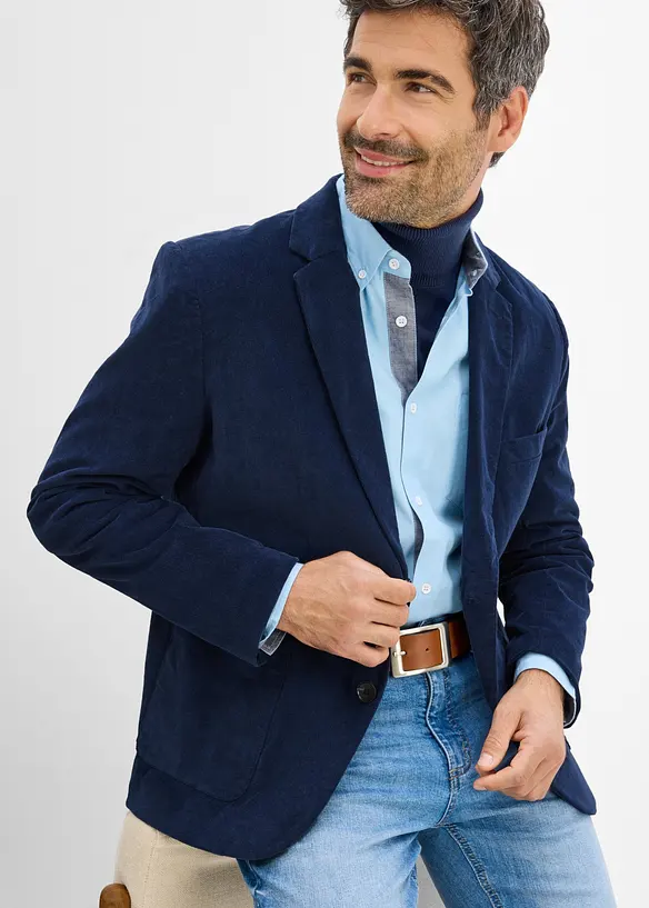 Veste de costume en velours c&ocirc;tel&eacute; extensible, Regular Fit, bonprix