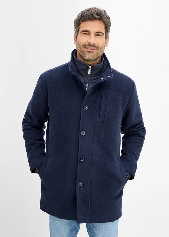 Winterjacke mit Windfang in Wolloptik, bonprix