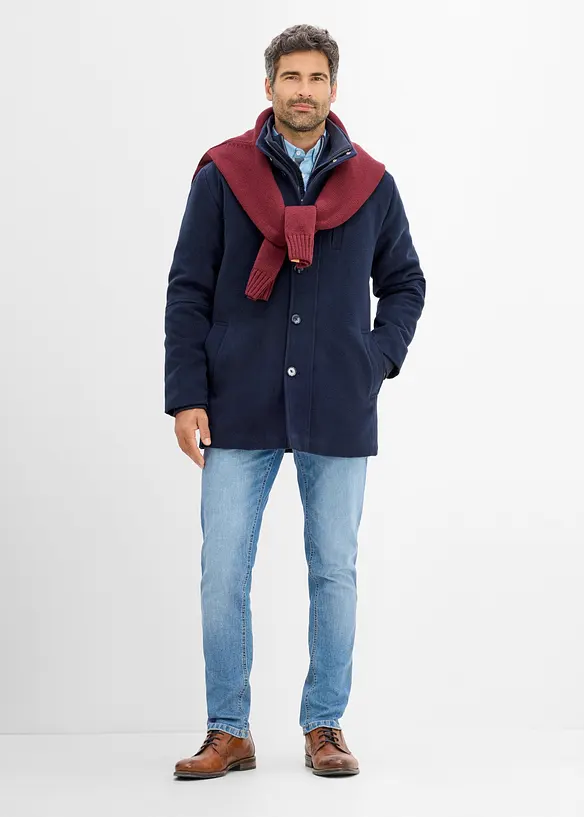 Winterjacke mit Windfang in Wolloptik, bonprix