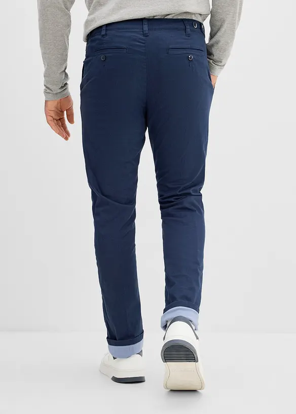 Pantalon chino &agrave; taille r&eacute;glable et doublure chaude, Straight, bonprix