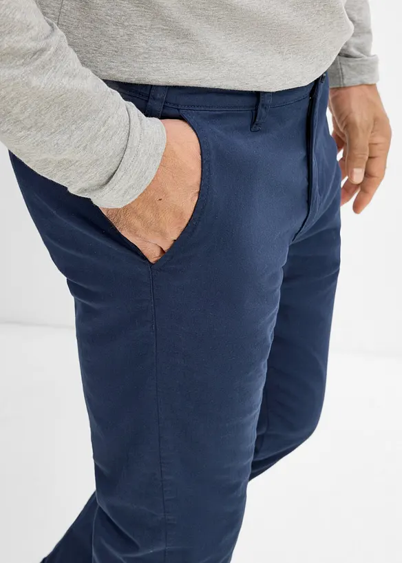 Pantalon chino &agrave; taille r&eacute;glable et doublure chaude, Straight, bonprix