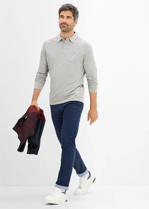 Pantalon chino &agrave; taille r&eacute;glable et doublure chaude, Straight, bonprix