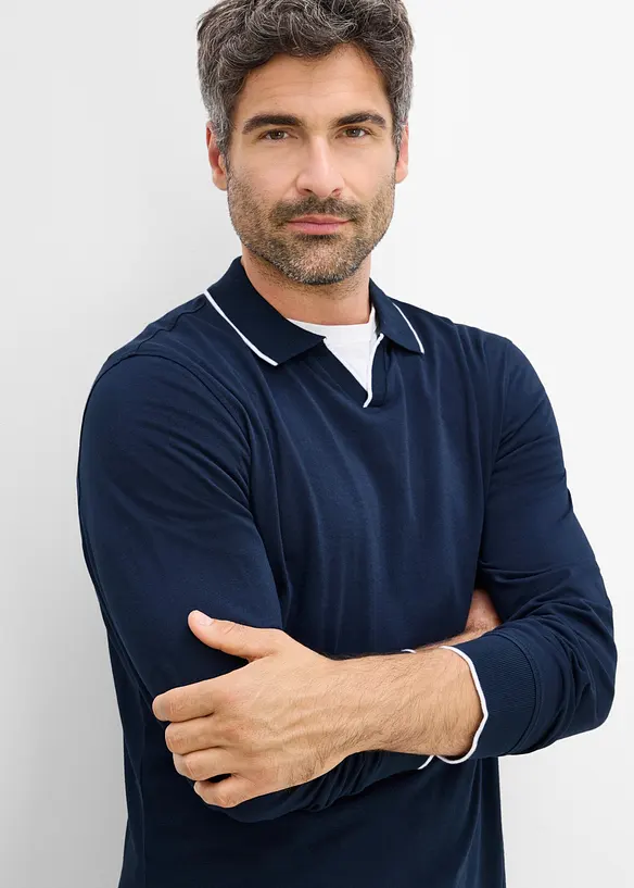 Polo manches longues 100% coton, bonprix