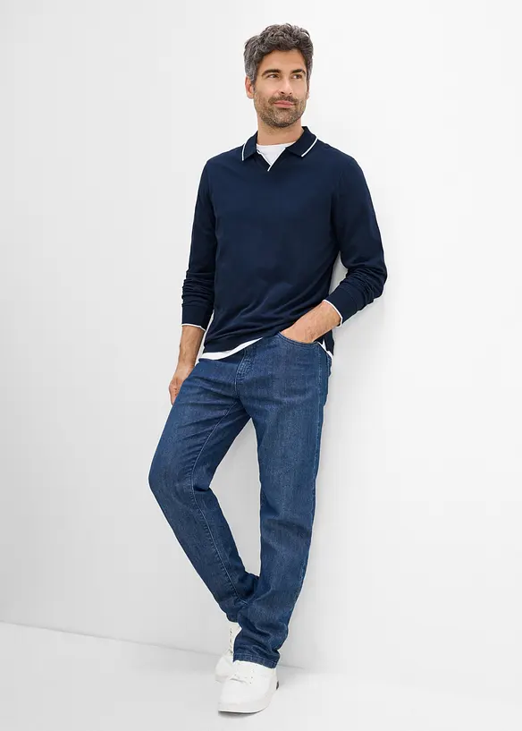 Polo manches longues 100% coton, bonprix