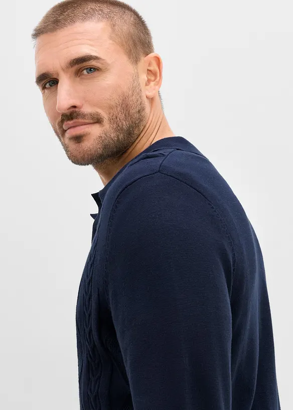 Polo-Pullover aus reiner Baumwolle, bonprix