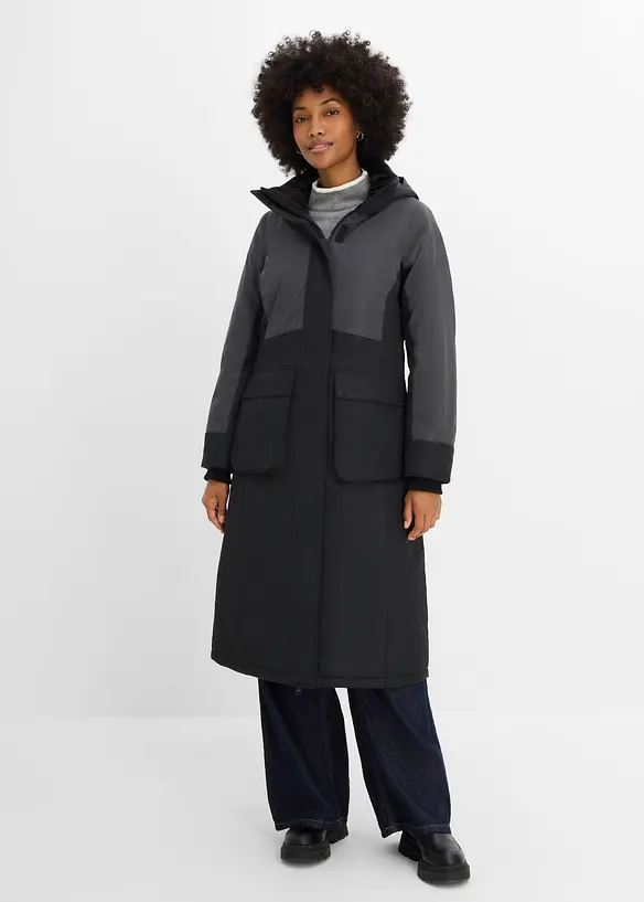 Manteau d&eacute;perlant avec empi&egrave;cement contrastant r&eacute;fl&eacute;chissant, bonprix