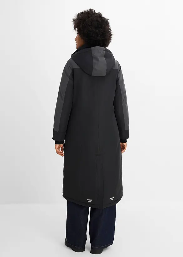Manteau d&eacute;perlant avec empi&egrave;cement contrastant r&eacute;fl&eacute;chissant, bonprix