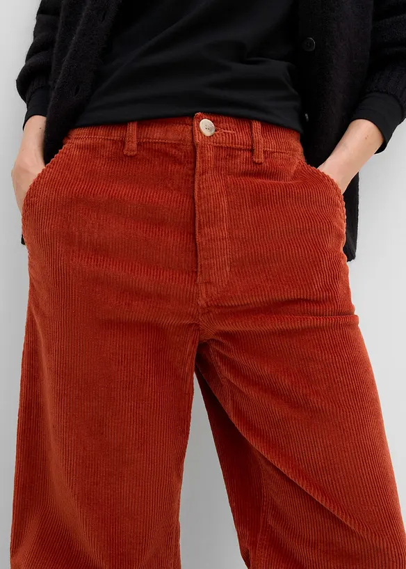 Pantalon en velours de coton c&ocirc;tel&eacute;, bonprix