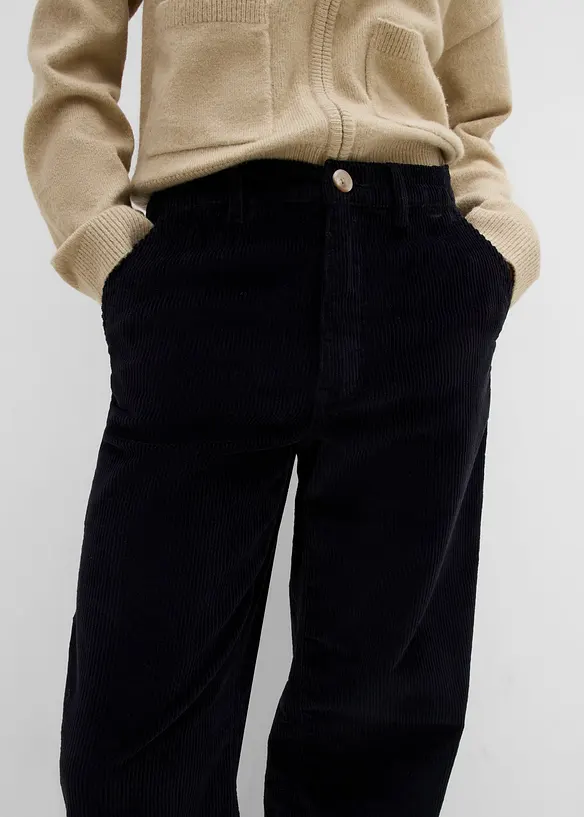 Pantalon en velours de coton c&ocirc;tel&eacute;, bonprix