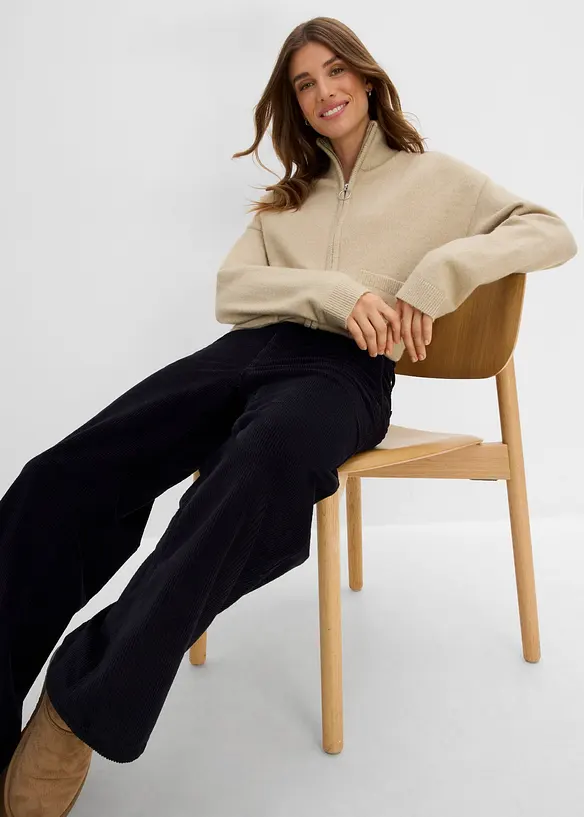 Pantalon en velours de coton c&ocirc;tel&eacute;, bonprix