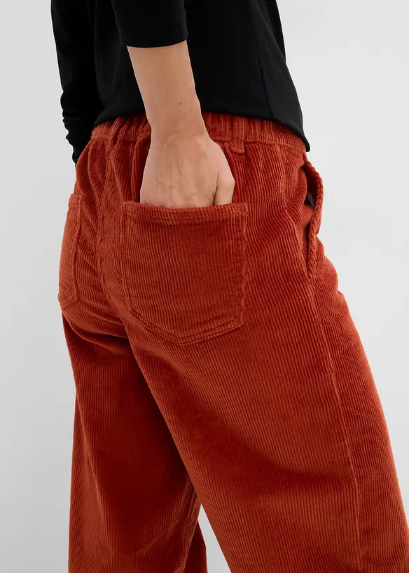Pantalon en velours de coton c&ocirc;tel&eacute;, bonprix