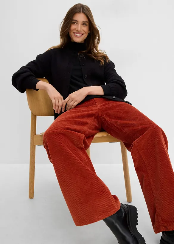 Pantalon en velours de coton c&ocirc;tel&eacute;, bonprix