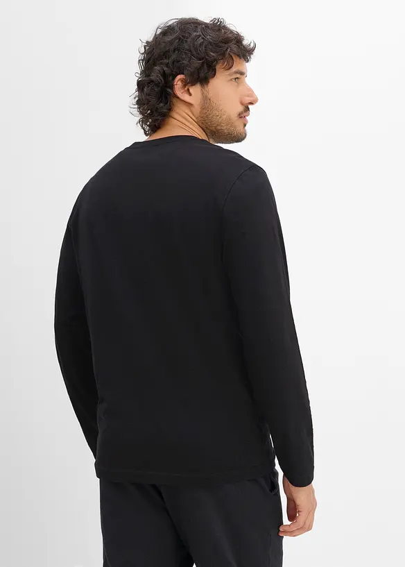 T-shirt col tunisien, 100% coton, bonprix