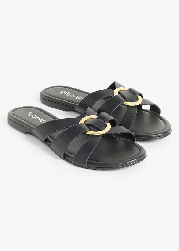 Mules avec anneau d&eacute;coratif, bonprix