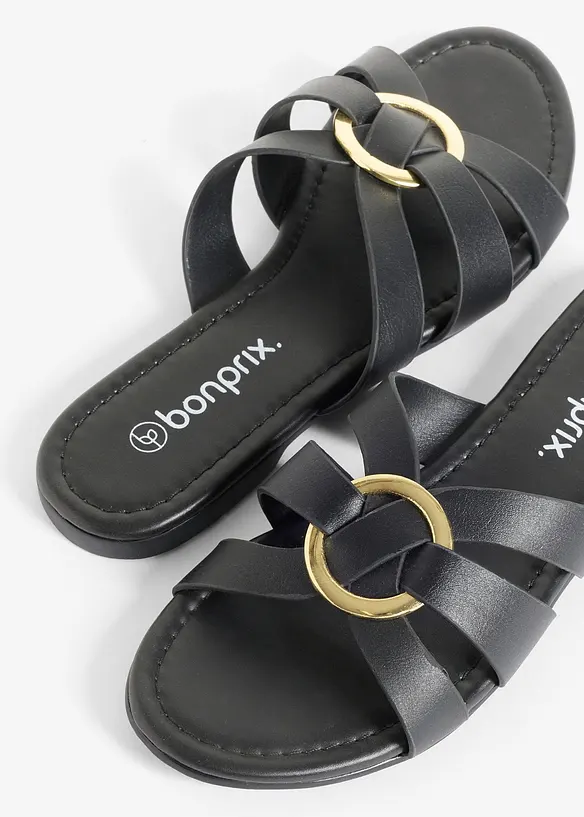 Mules avec anneau d&eacute;coratif, bonprix